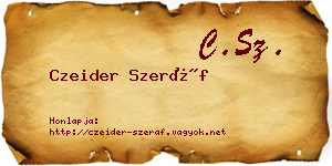 Czeider Szeráf névjegykártya